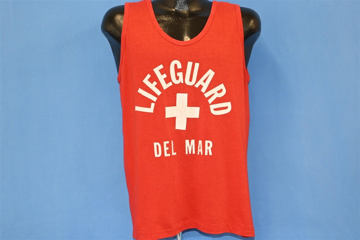 80s Del Mar California Lifeguard Red Tank Top t-shirt Large product image 2