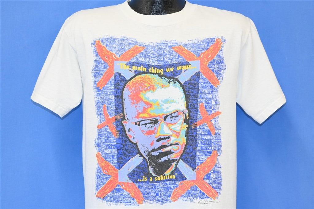 90s Malcolm X The Thing We Want Is a Solution t-shirt Medium product image 1