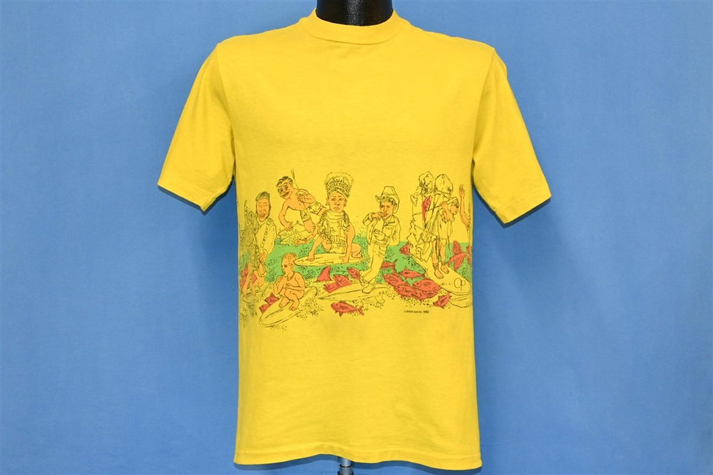 80s Ocean Pacific OP Surfing Wraparound Yellow t-shirt product image 2