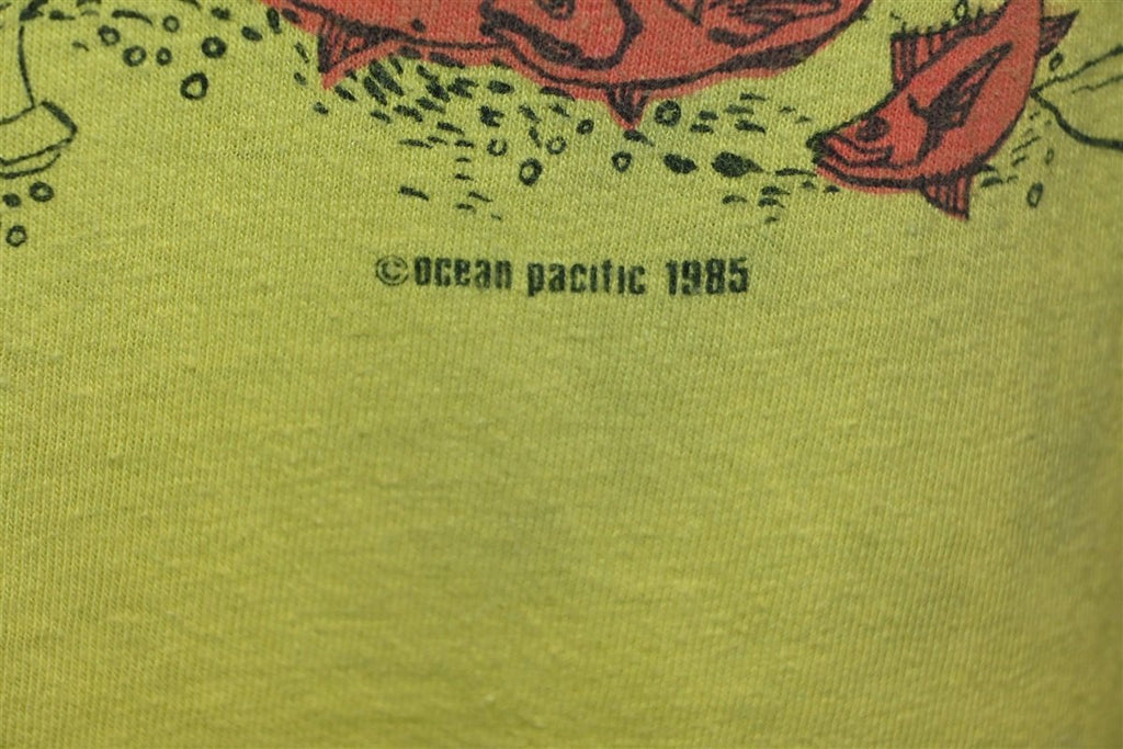80s Ocean Pacific OP Surfing Wraparound Yellow t-shirt product image 3