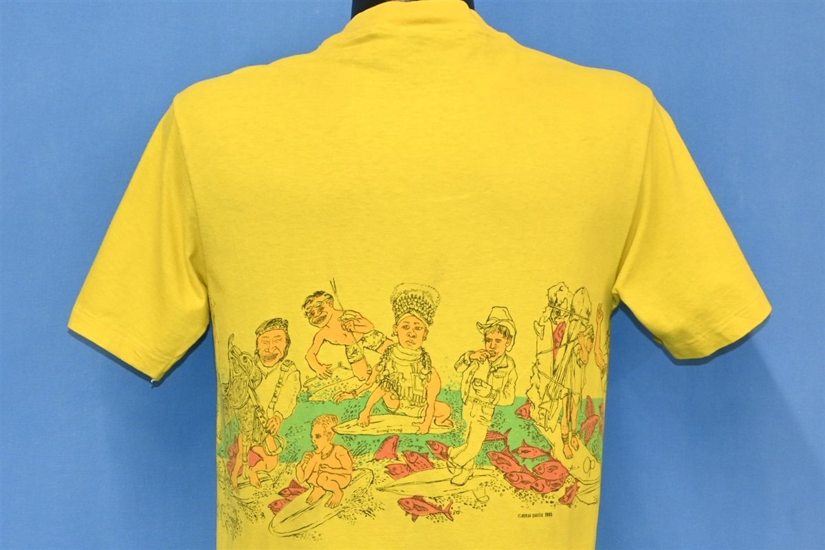 80s Ocean Pacific OP Surfing Wraparound Yellow t-shirt product image 4