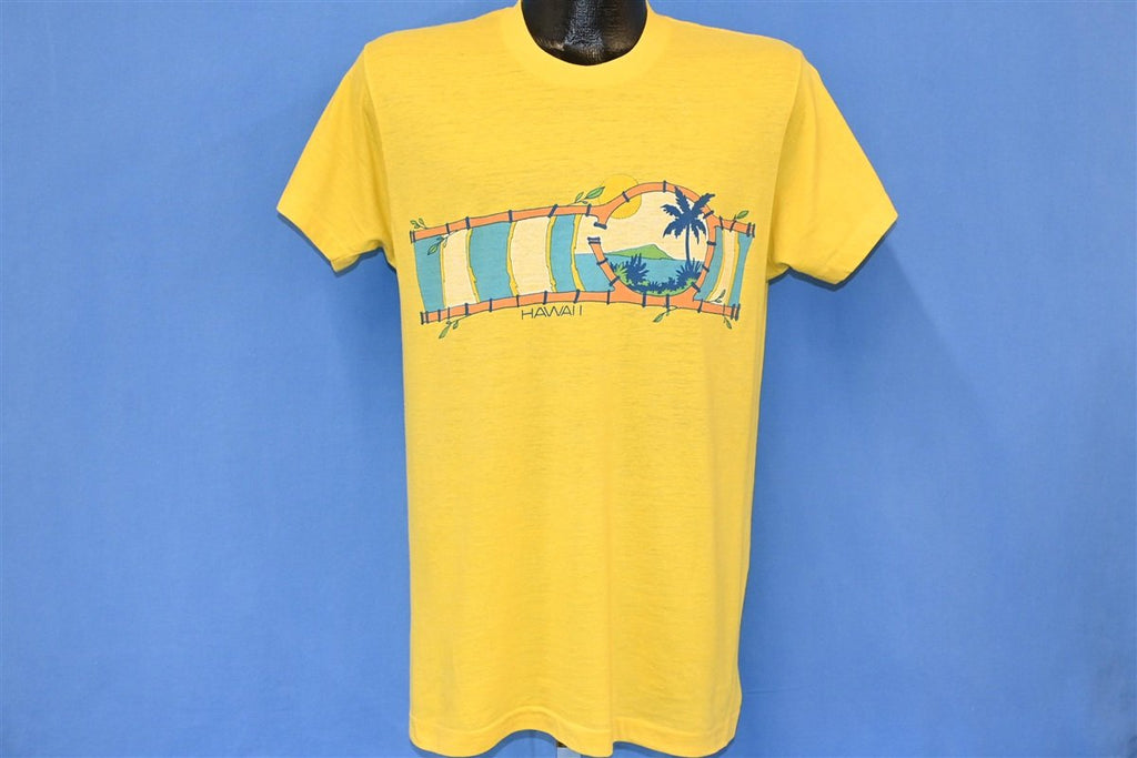 80s Hawaii Island Sunset Palm Trees Yellow t-shirt Medium product image 2